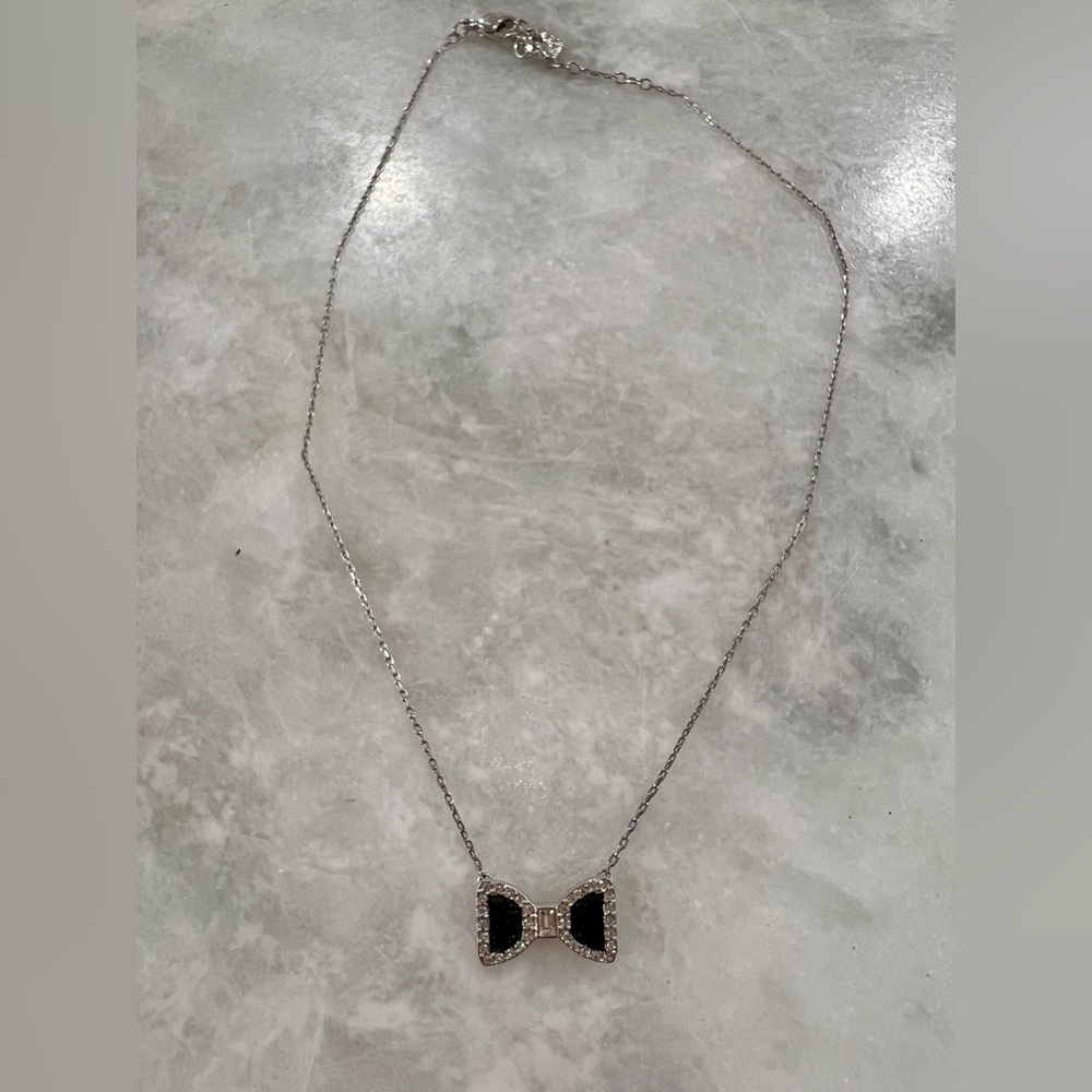 Swarovski Silver Bow Pendant Necklace